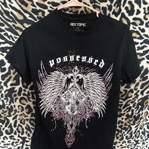Women's Black and Pink T-shirt